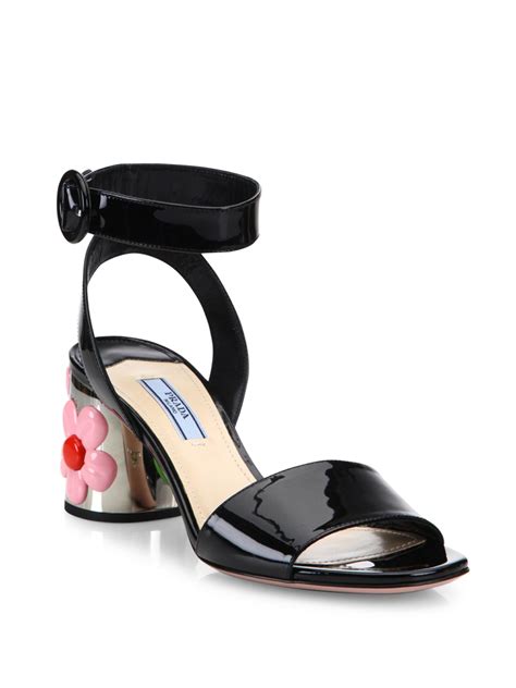 prada flower heel sandal|prada women's high heeled sandals.